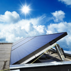 Solar panel against blue sky